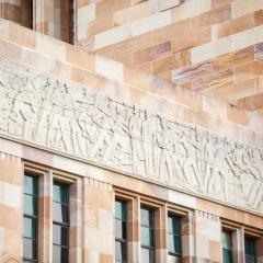 Sandstone carvings at The University of Queensland