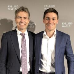 Rhys Pirie with UQ Vice-Chancellor and President Professor Peter Høj